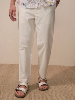 HIGHLANDER - Men's White Relaxed Fit Trousers