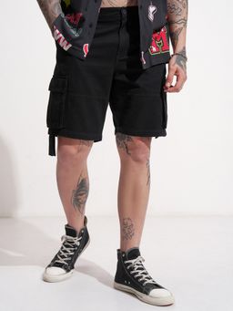 HIGHLANDER - Men's Solid Cargo Cotton Shorts