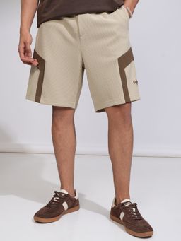 HIGHLANDER - Men's Beige Regular Fit Knitted Shorts