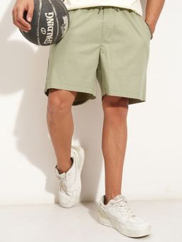 HIGHLANDER - Men's Green Overdyed Relaxed Shorts