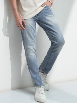 HIGHLANDER - Men's Slim Fit Mid-Rise Light Fade Cotton Jeans