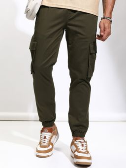 HIGHLANDER - Men's Olive Slim Fit Joggers