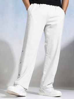 HIGHLANDER - Men's White Melange Relaxed Straight Fit Track Pant