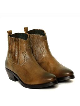 Saint G - Solid Tan Leather Ankle Boots