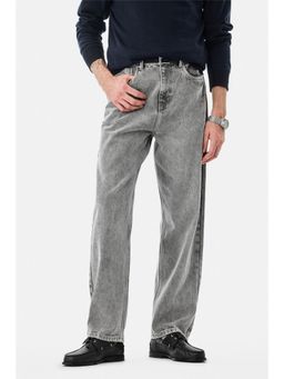 Snitch - Light Grey Washed Loose Casual Jeans for Men