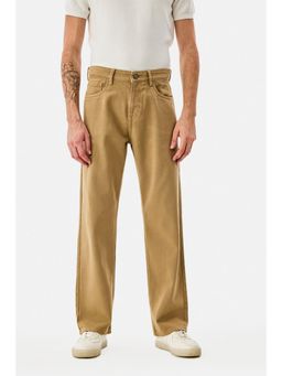 Snitch - Khaki Washed Straight Casual Jeans for Men