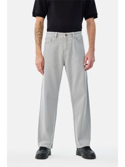 Snitch - Grey Denim Straight Casual Jeans for Men