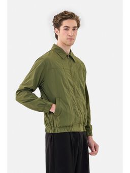 Snitch - Green Plain Full Sleeves Regular Casual Jacket for Men