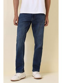 Allen Solly - Men Navy Blue Mid Wash Jeans