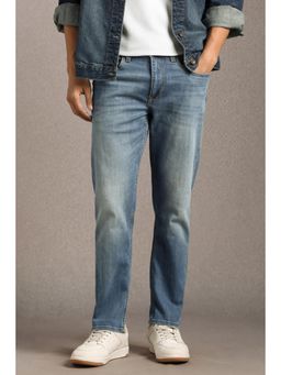 Louis Philippe - Men Blue Mid Straight Fit Jeans