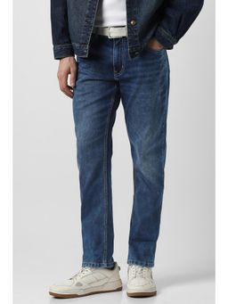 Peter England - Men Blue Mid Wash Jeans