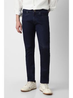 Peter England - Men Navy Blue Mid Wash Jeans