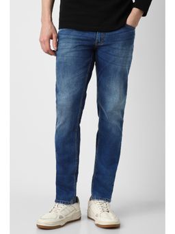Peter England - Men Blue Mid Wash Jeans