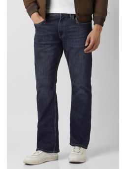 Peter England - Men Navy Blue Light Wash Jeans