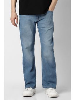 Peter England - Men Blue Mid Wash Jeans