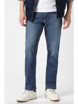 Peter England - Men Blue Mid Wash Jeans