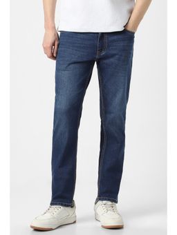 Peter England - Men Blue Mid Wash Jeans