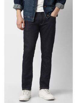 Peter England - Men Navy Blue Dark Wash Jeans
