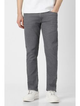 Peter England - Men Grey Mid Wash Jeans