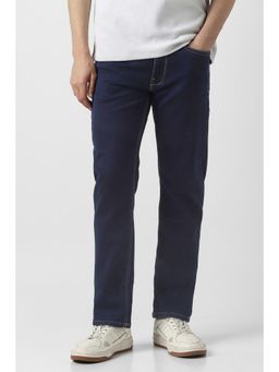 Peter England - Men Navy Blue Light Wash Jeans