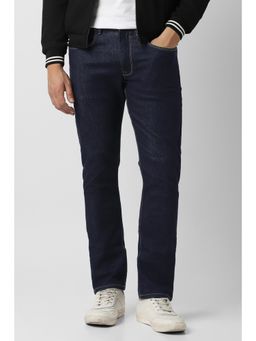 Peter England - Men Navy Blue Mid Wash Jeans