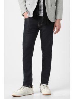 Peter England - Men Navy Blue Mid Wash Jeans