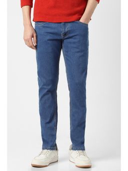 Peter England - Men Blue Mid Wash Jeans