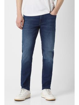 Peter England - Men Blue Mid Wash Jeans