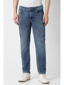 Peter England - Men Blue Mid Wash Jeans