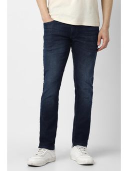 Peter England - Men Navy Blue Light Wash Jeans