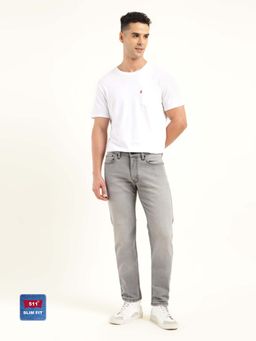 Levi's - Men'S Grey Solid/Plain Jeans