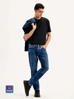 Levi's - Men 511 Slim Fit Navy Blue Jeans
