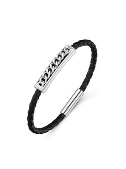 Police - Fetter Ss Tube Black Cord Bracelet - PEAGB0005231