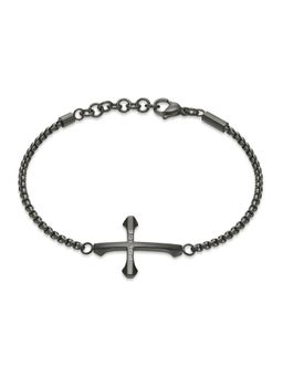 Police - Die-Cut Gunmetal Cross Chain Bracelet - PEAGB0032605
