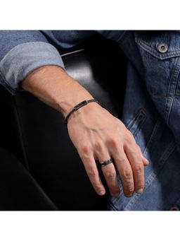 Police - Assault Gunmetal Cutout Navy Bracelet - PEAGB0034901