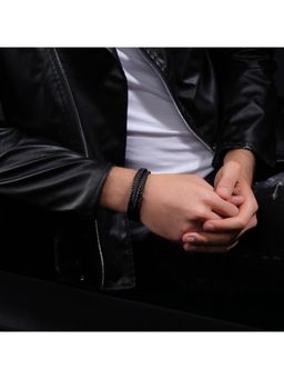 Police - Braid Ss Flat Braided Black Wrap Bracelet - PEAGB0037404