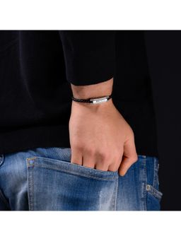 Police - Gripcord Ss Stud Motif Black Bracelet - PEAGB0038103