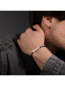 Police - Contour Ss Blue Leather Linear Bracelet - PEAGB0040601