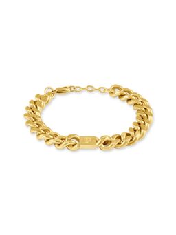 Police - Interstellar Gold Logo Curb Chain Bracelet - PEAGB0077902