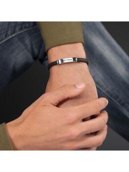 Police - Recall Ss Black Brown Flat Leather Bracelet - PEAGB0079202