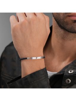 Police - Interwove Ss Blue Braided Leather Bracelet - PEAGB0079302