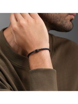 Police - Carbon Ss Blue Braided Leather Bracelet - PEAGB0079402