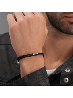 Police - Duplex Ss Black Double Wrap Leather Bracelet - PEAGB0079801