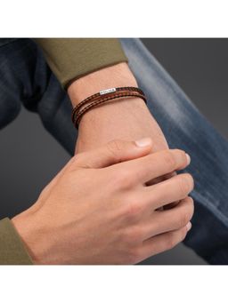 Police - Duplex Ss Black Brown Double Wrap Bracelet - PEAGB0079803