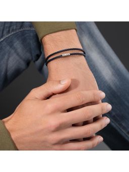 Police - Duplex Gunmetal Black Blue Wrap Bracelet - PEAGB0079804