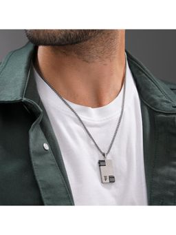 Police - Ceramica Ii Ss Cube Tag Necklace - PEAGN0078701