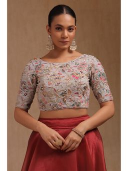 Soch - Grey Georgette Floral Padded Stitched Blouse