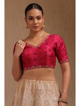 Soch - Pink Silk Blend Padded Stitched Blouse