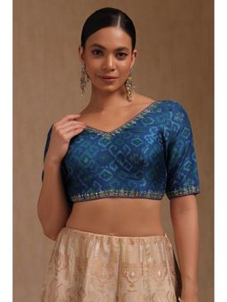 Soch - Blue Silk Blend Padded Stitched Blouse