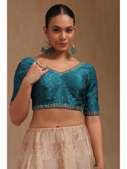 Soch - Teal Silk Blend Padded Stitched Blouse